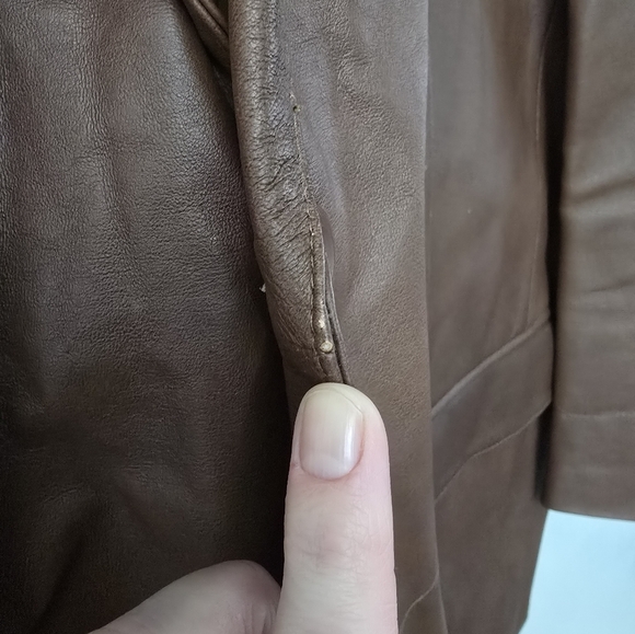 STAFFORD BLAZER MEN BROWN LEATHER CLASSIC LUXURY JACKET SPORT COAT XL *read* - Picture 7 of 15